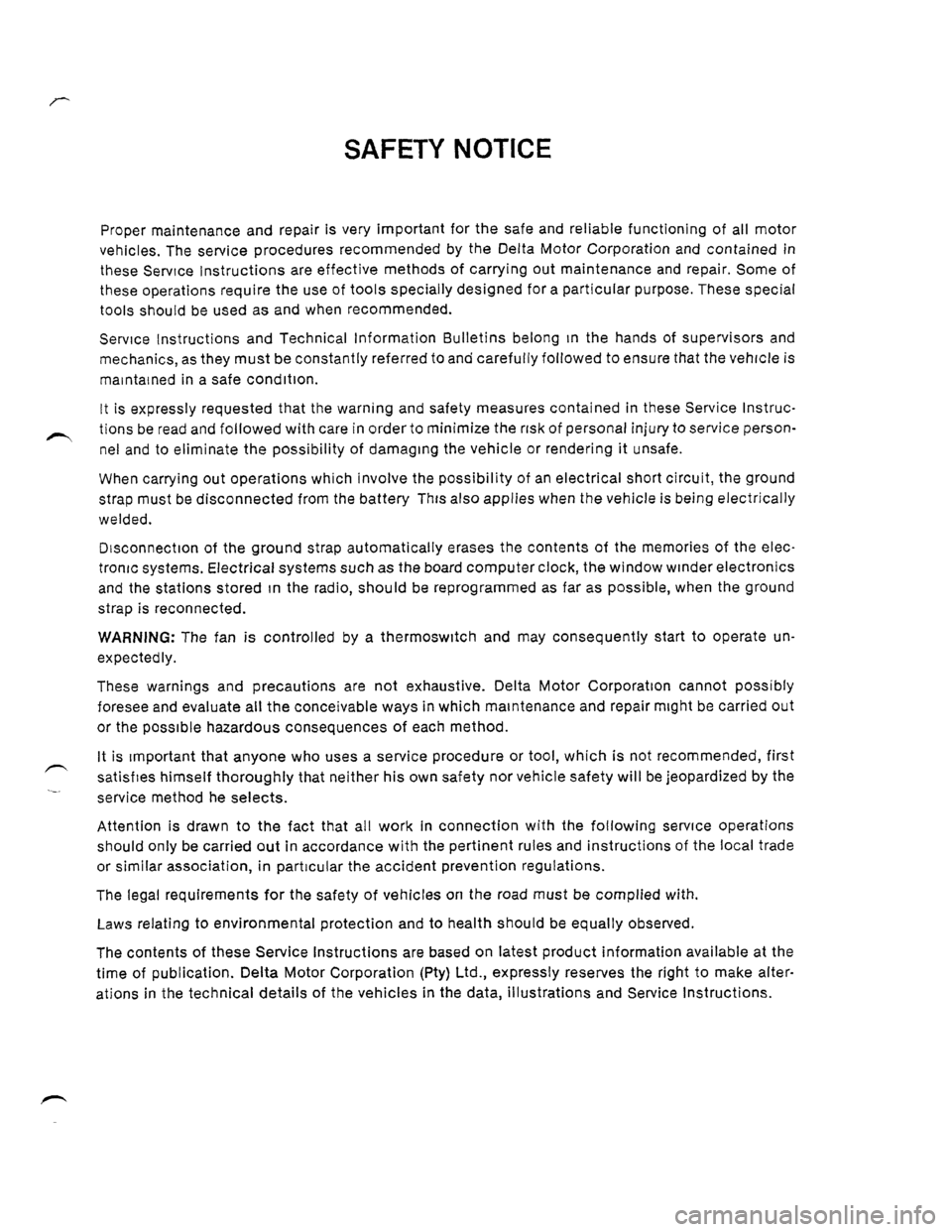 OPEL KADETT 1991  Electronic Workshop Manual Downloaded from www.Manualslib.com manuals search engine   