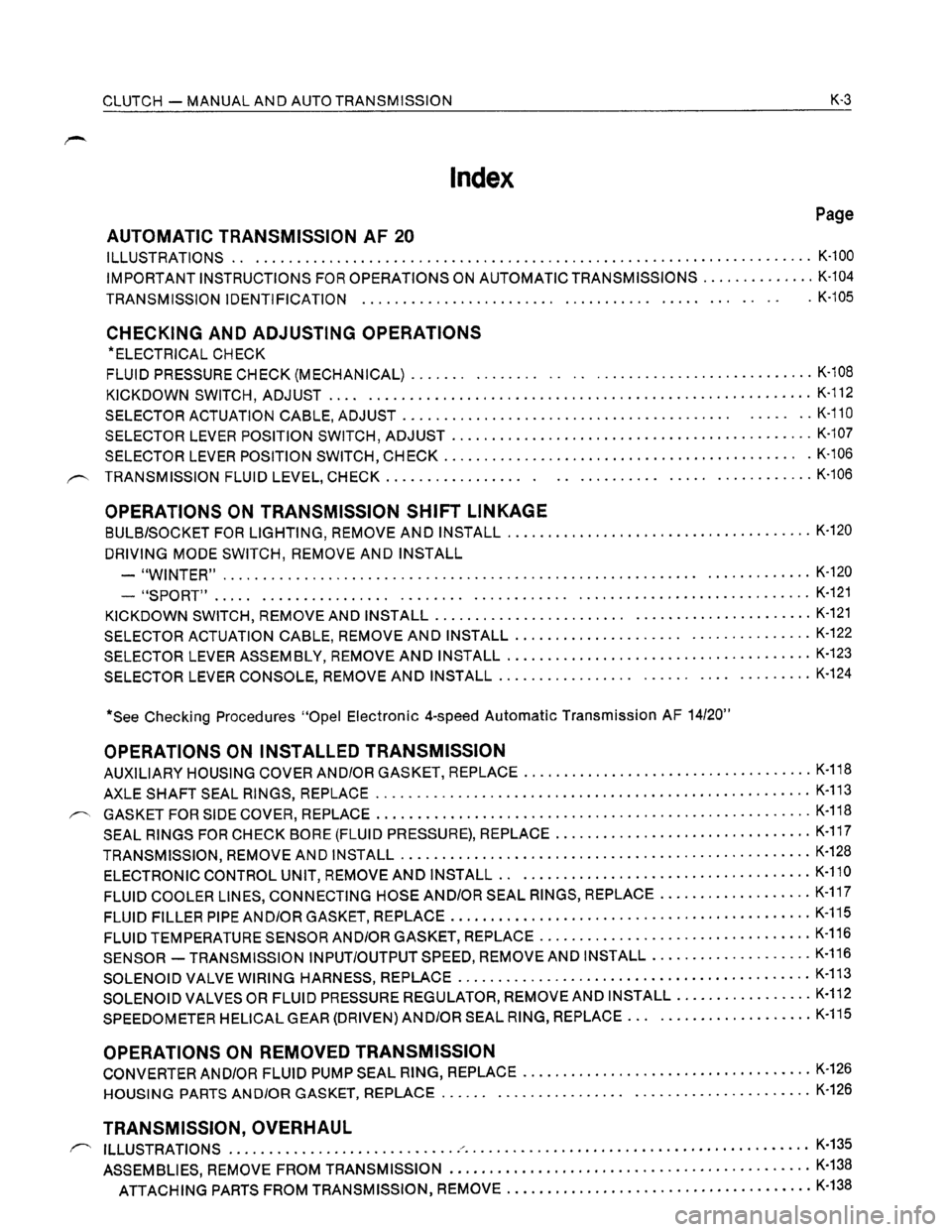 OPEL KADETT 1991  Electronic Workshop Manual Downloaded from www.Manualslib.com manuals search engine   
