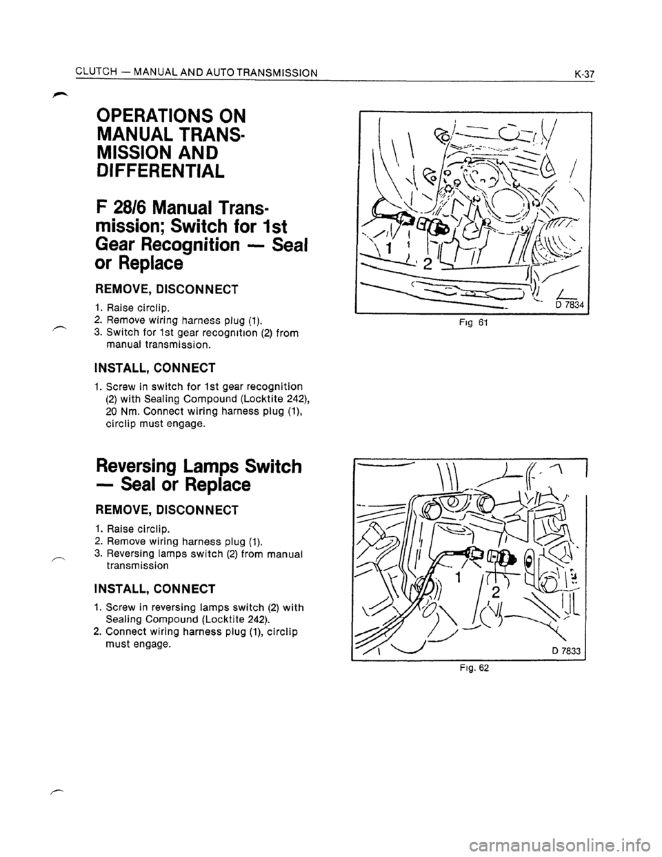 OPEL KADETT 1991  Electronic Workshop Manual Downloaded from www.Manualslib.com manuals search engine   