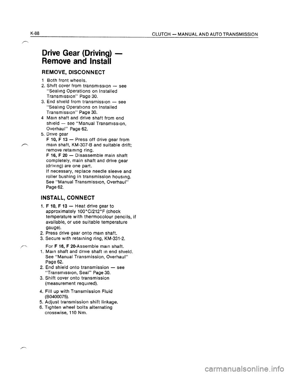 OPEL KADETT 1991  Electronic Workshop Manual Downloaded from www.Manualslib.com manuals search engine   