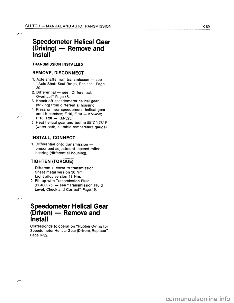 OPEL KADETT 1991  Electronic Workshop Manual Downloaded from www.Manualslib.com manuals search engine   