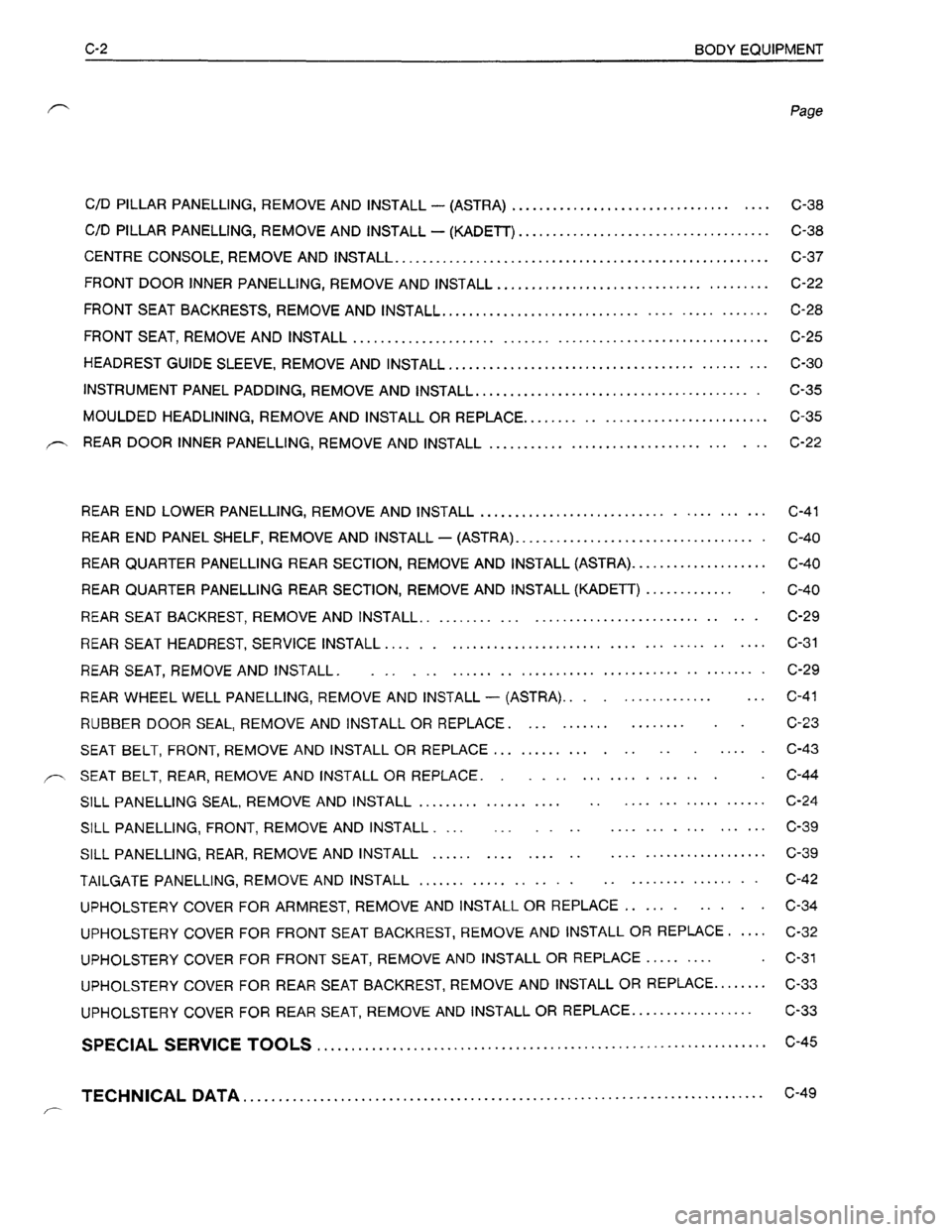 OPEL KADETT 1991  Electronic Workshop Manual Downloaded from www.Manualslib.com manuals search engine   