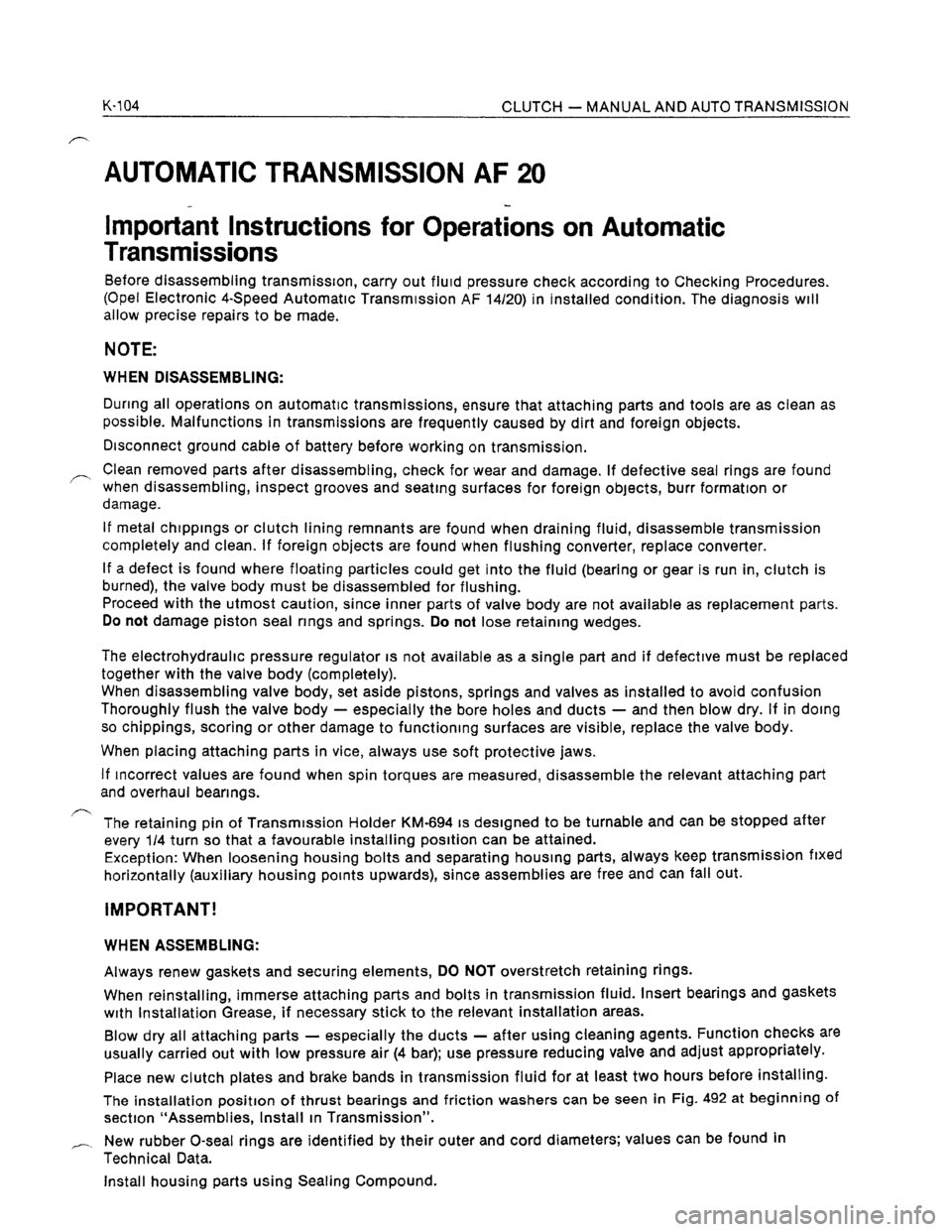 OPEL KADETT 1991  Electronic Workshop Manual Downloaded from www.Manualslib.com manuals search engine   