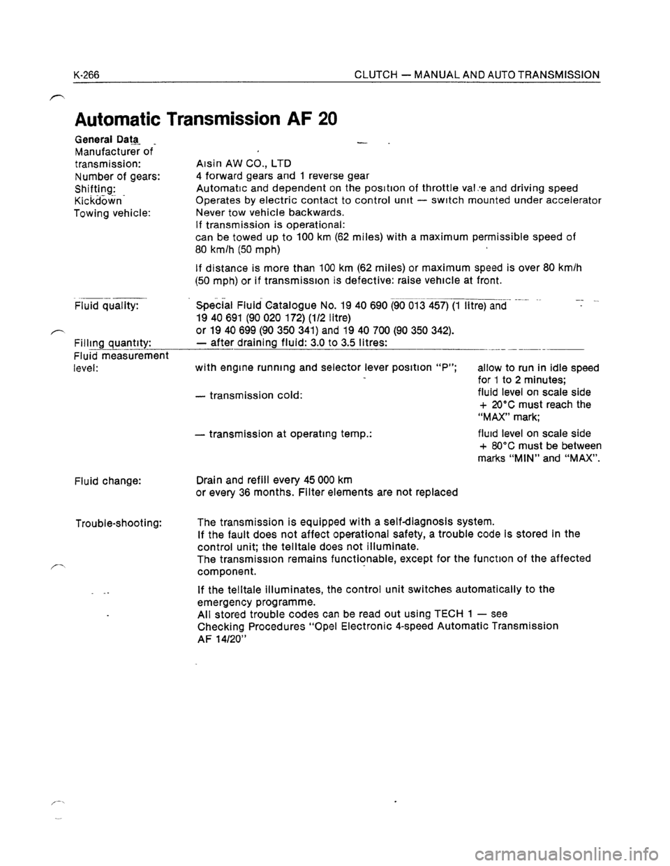OPEL KADETT 1991  Electronic Workshop Manual Downloaded from www.Manualslib.com manuals search engine   