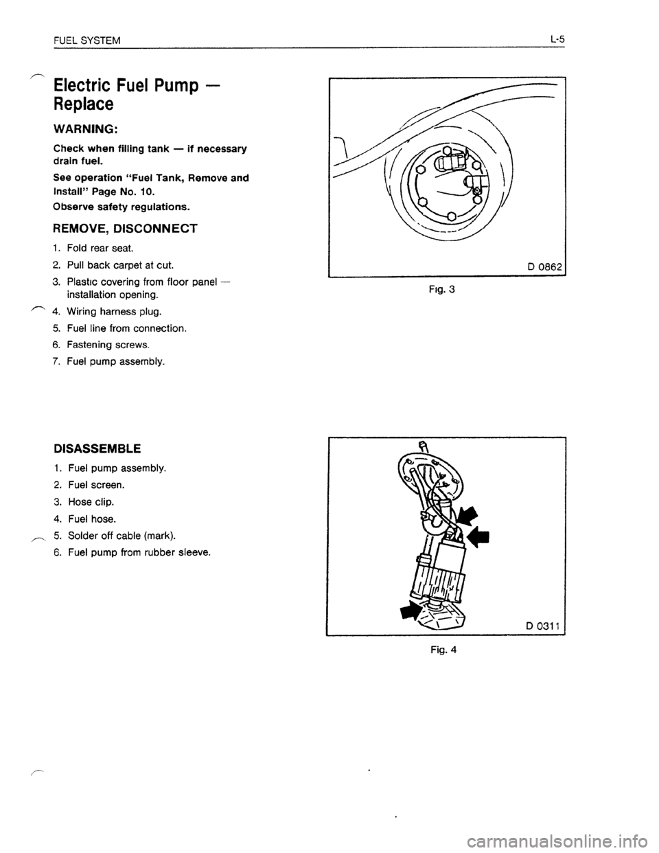 OPEL KADETT 1991  Electronic Workshop Manual Downloaded from www.Manualslib.com manuals search engine   
