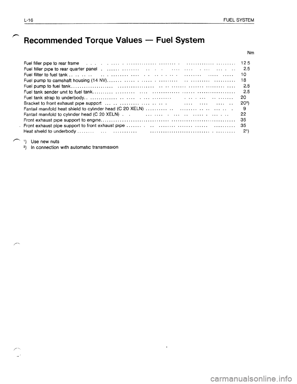 OPEL KADETT 1991  Electronic Workshop Manual Downloaded from www.Manualslib.com manuals search engine   