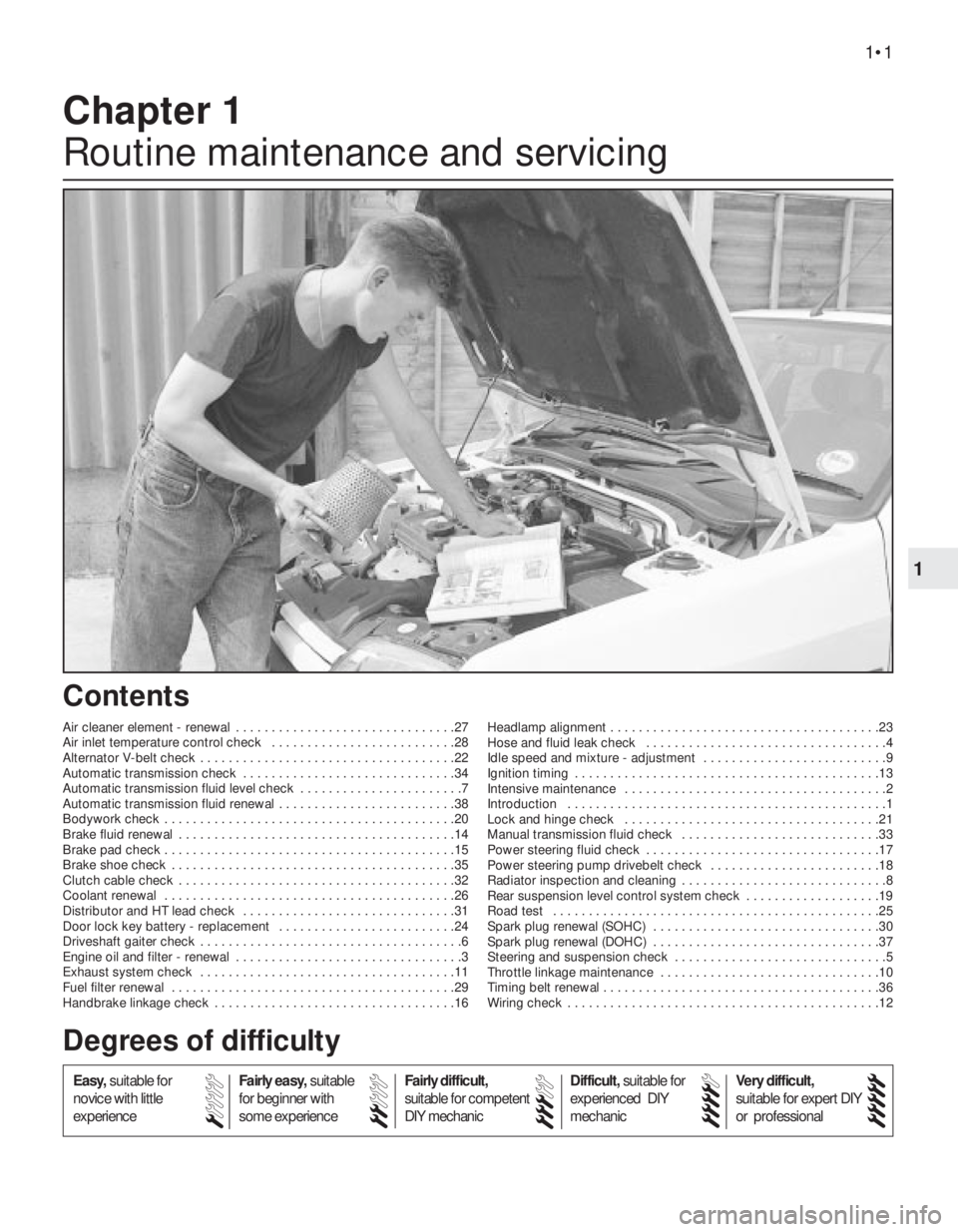 OPEL VECTRA 1988 Service Repair Manual 1
Chapter 1
Routine maintenance and servicing
Air cleaner element - renewal . . . . . . . . . . . . . . . . . . . . . . . . . . . . . . .27
Air inlet temperature control check . . . . . . . . . . . OPEL VECTRA 1988 Service Repair Manual 1
Chapter 1
Routine maintenance and servicing
Air cleaner element - renewal . . . . . . . . . . . . . . . . . . . . . . . . . . . . . . .27
Air inlet temperature control check . . . . . . . . . . .
