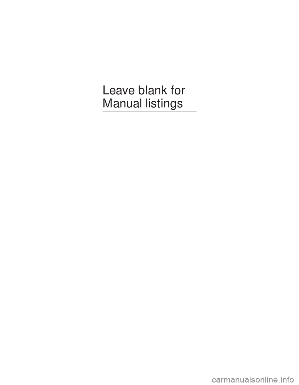 OPEL VECTRA 1988  Service Repair Manual Leave blank for
Manual listings 
