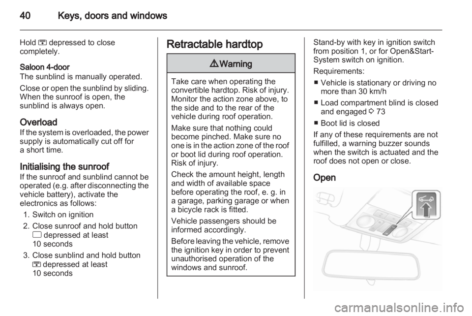OPEL ASTRA TWINTOP 2012  Owners Manual 
