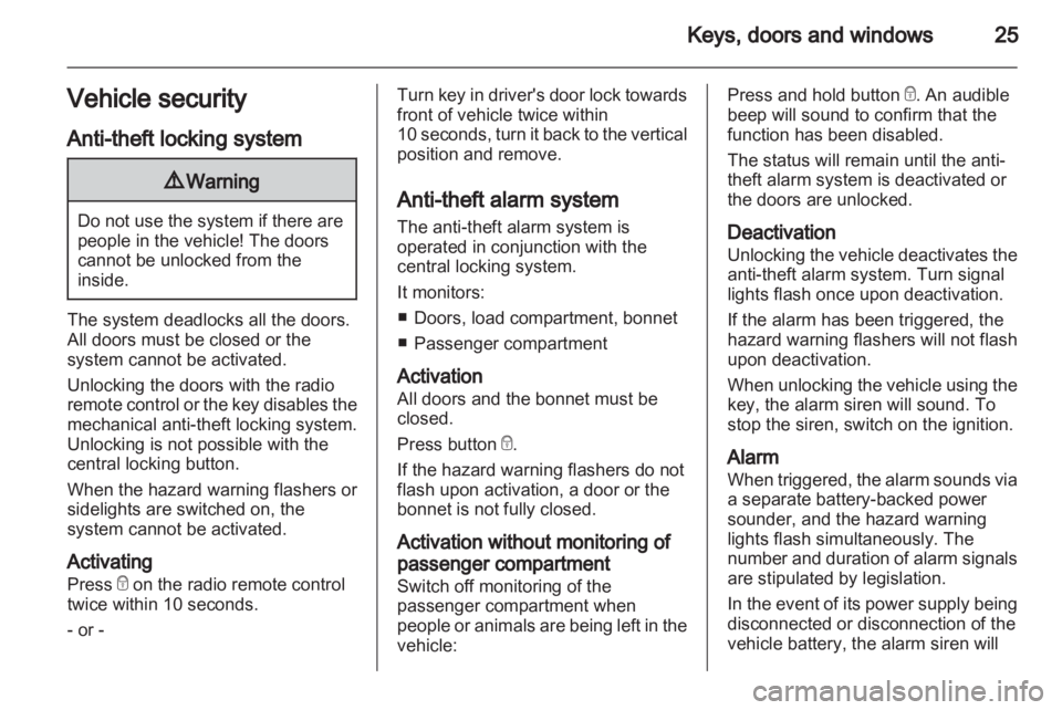 OPEL VIVARO 2010  Owners Manual 