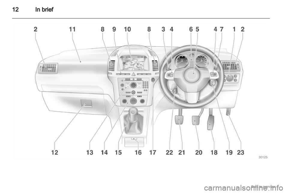 OPEL ZAFIRA 2009  Owners Manual 12
In brief 