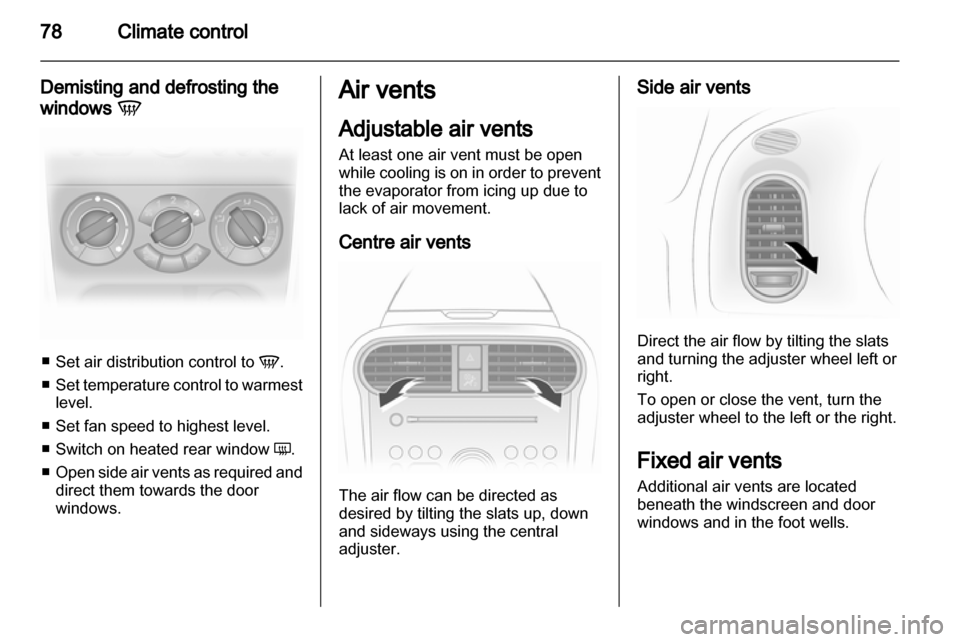 VAUXHALL AGILA 2012  Owners Manual 