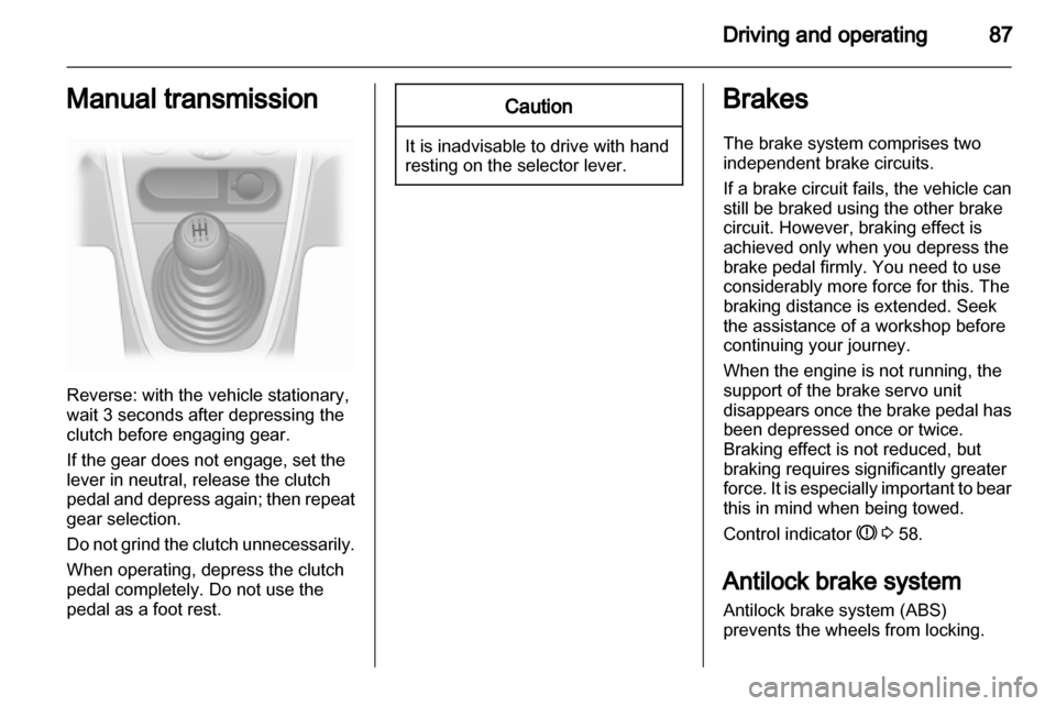 VAUXHALL AGILA 2012  Owners Manual 