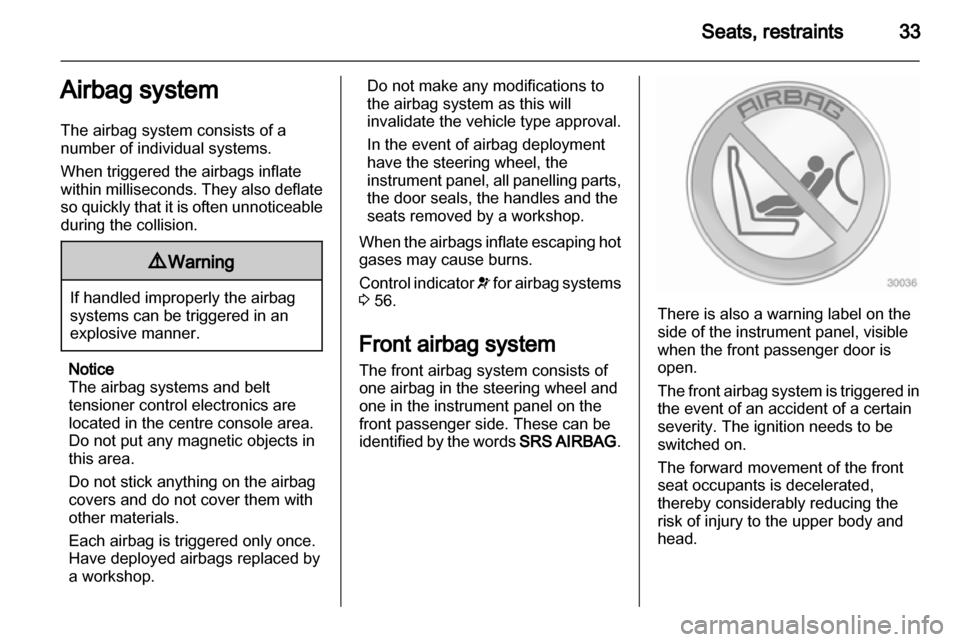VAUXHALL AGILA 2013  Owners Manual 