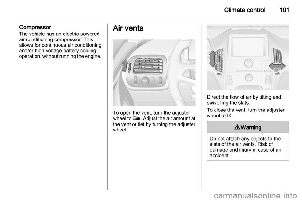 VAUXHALL AMPERA 2012  Owners Manual 