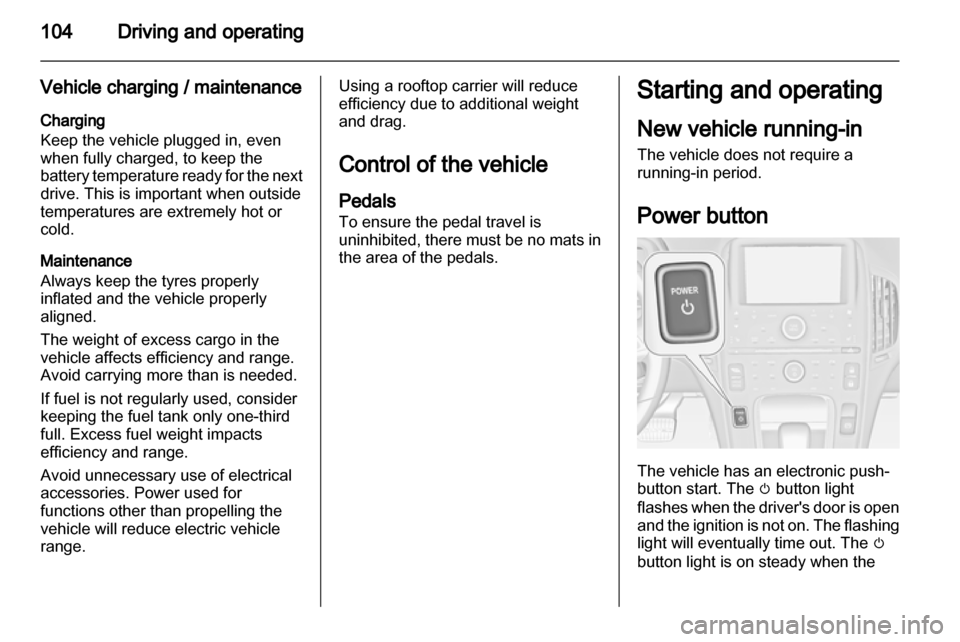 VAUXHALL AMPERA 2012  Owners Manual 