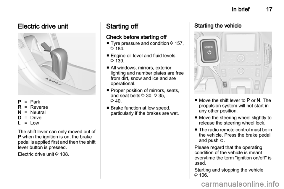 VAUXHALL AMPERA 2012  Owners Manual 