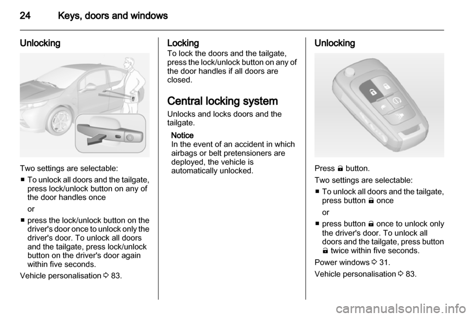 VAUXHALL AMPERA 2012  Owners Manual 