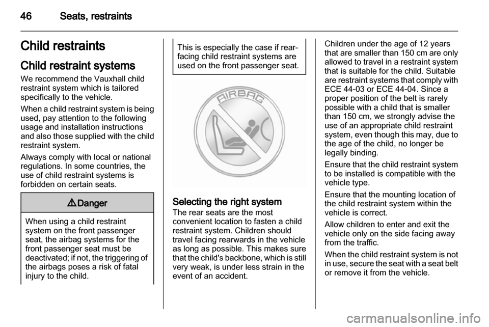 VAUXHALL AMPERA 2012  Owners Manual 