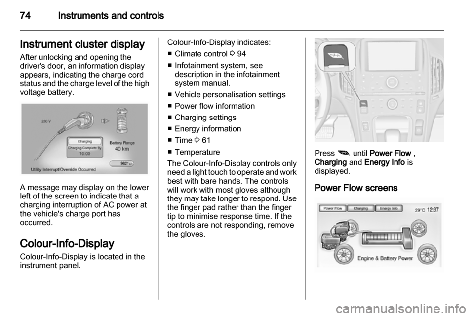VAUXHALL AMPERA 2012  Owners Manual 