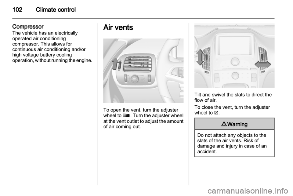 VAUXHALL AMPERA 2013  Owners Manual 