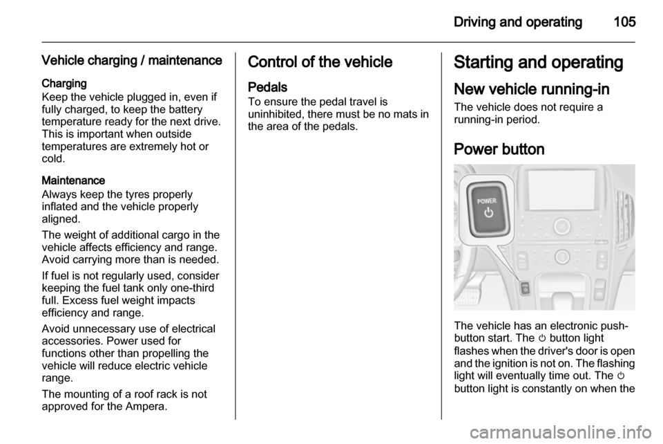 VAUXHALL AMPERA 2013  Owners Manual 