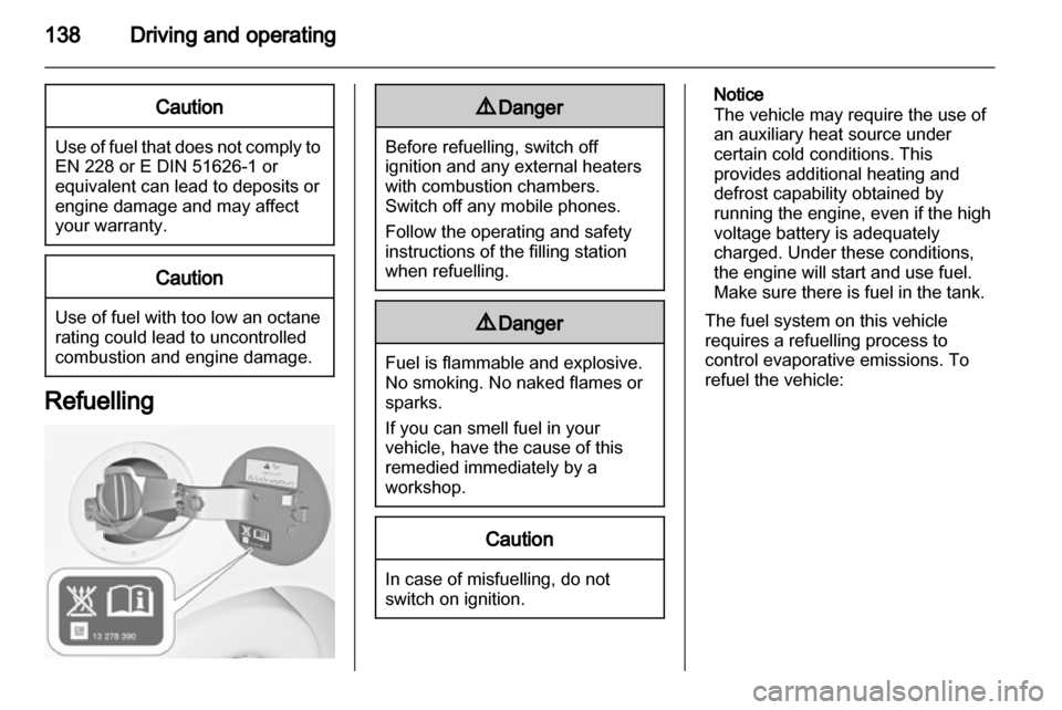 VAUXHALL AMPERA 2013  Owners Manual 