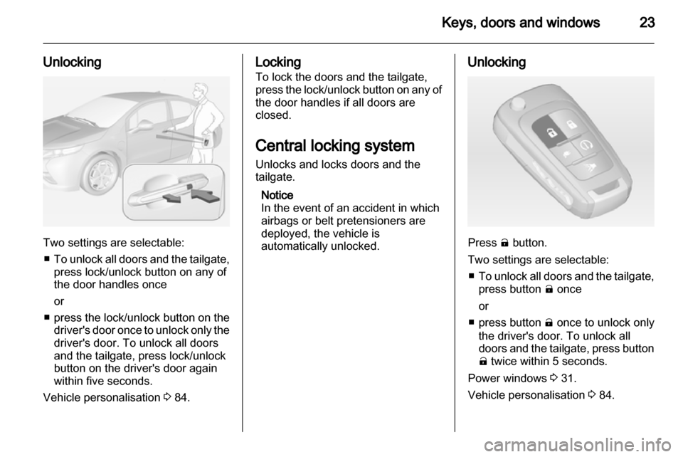 VAUXHALL AMPERA 2013  Owners Manual 