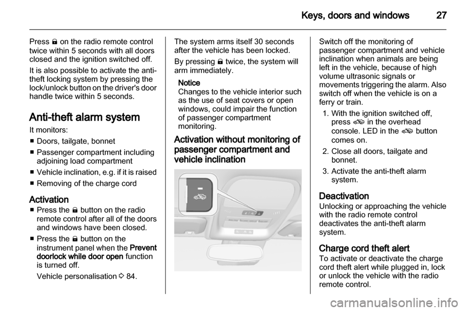 VAUXHALL AMPERA 2013  Owners Manual 