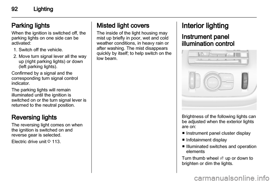 VAUXHALL AMPERA 2013  Owners Manual 