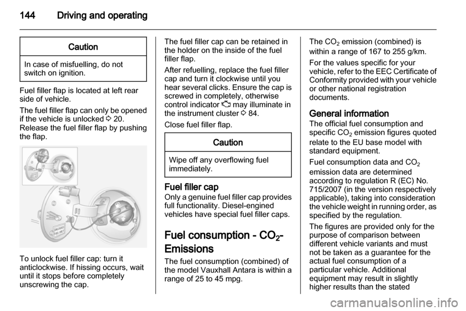 VAUXHALL ANTARA 2013.5  Owners Manual 