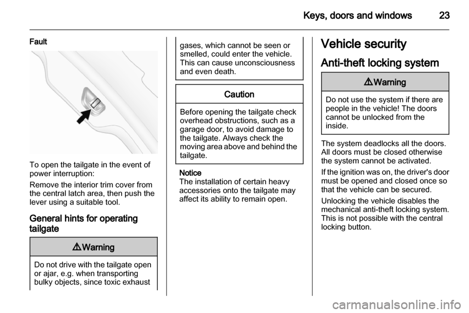 VAUXHALL ANTARA 2013.5  Owners Manual 