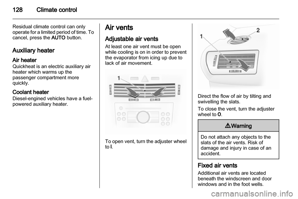 VAUXHALL ASTRA H 2010.5  Owners Manual 