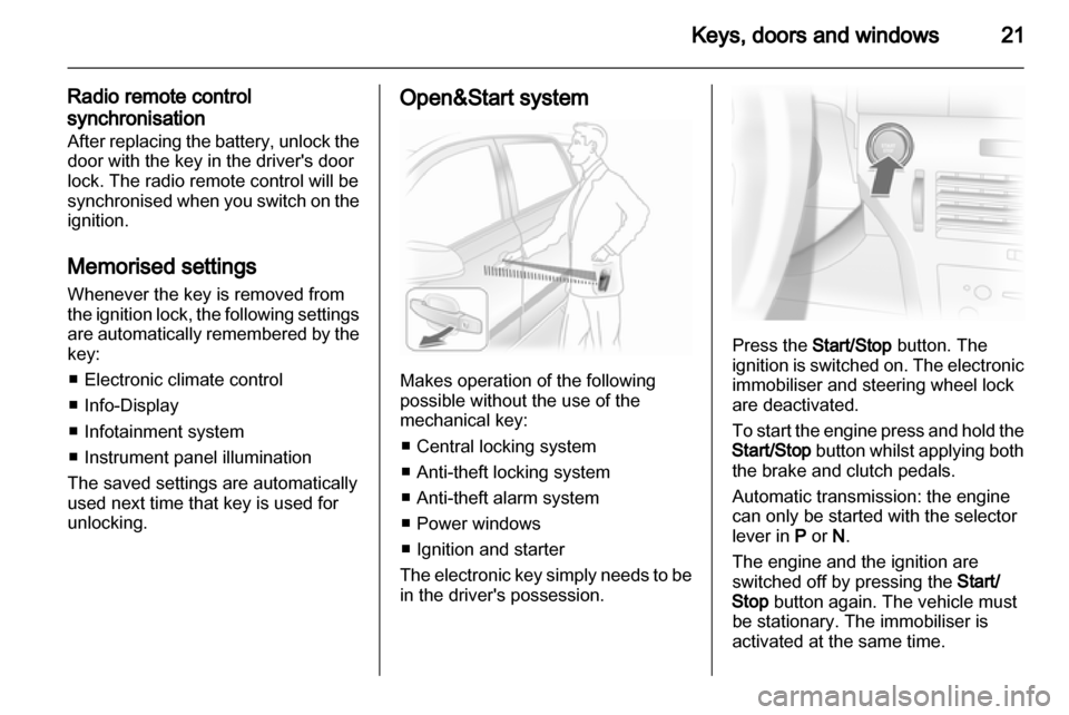 VAUXHALL ASTRA H 2010.5  Owners Manual 