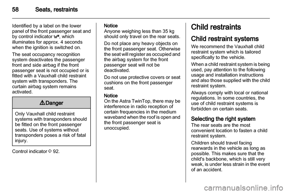 VAUXHALL ASTRA H 2012  Owners Manual 