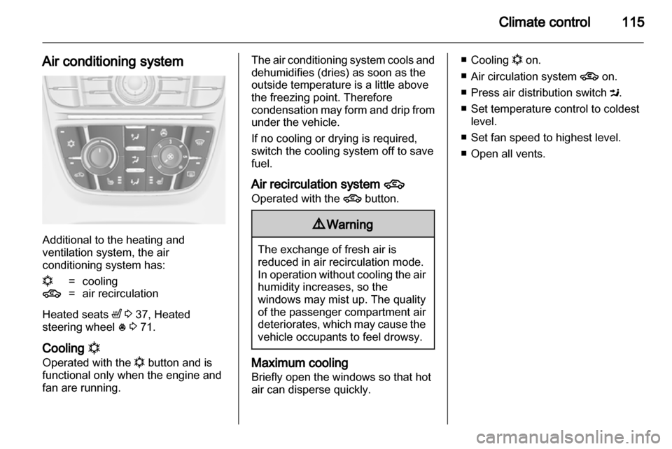 VAUXHALL ASTRA J 2010.5  Owners Manual 