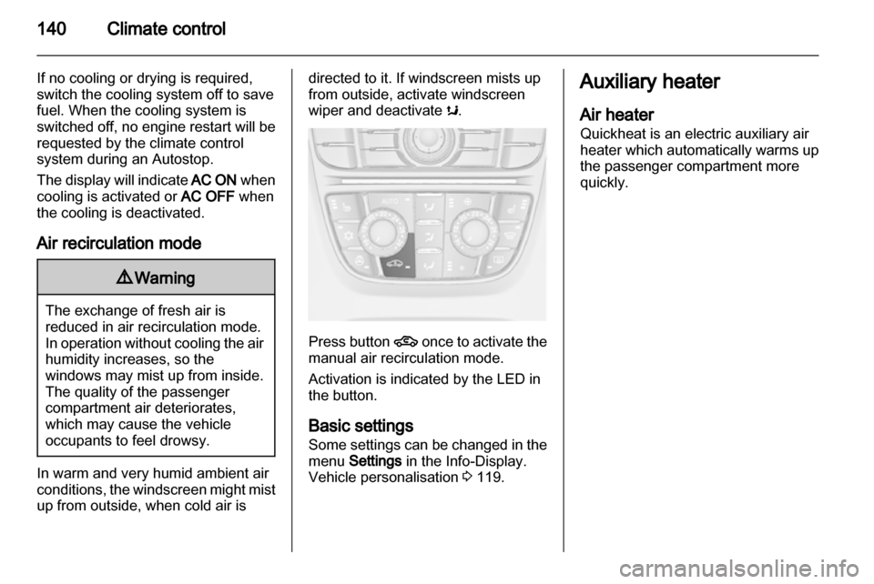 VAUXHALL ASTRA J 2012  Owners Manual 