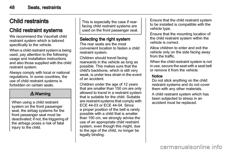 VAUXHALL ASTRA J 2012  Owners Manual 