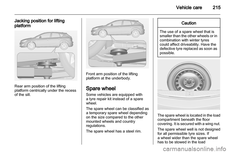 VAUXHALL ASTRA J 2012.5  Owners Manual 