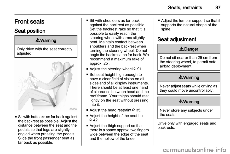 VAUXHALL ASTRA J 2012.5  Owners Manual 