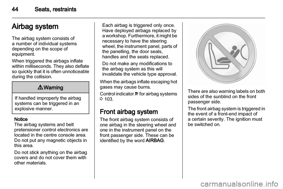 VAUXHALL ASTRA J 2012.5  Owners Manual 