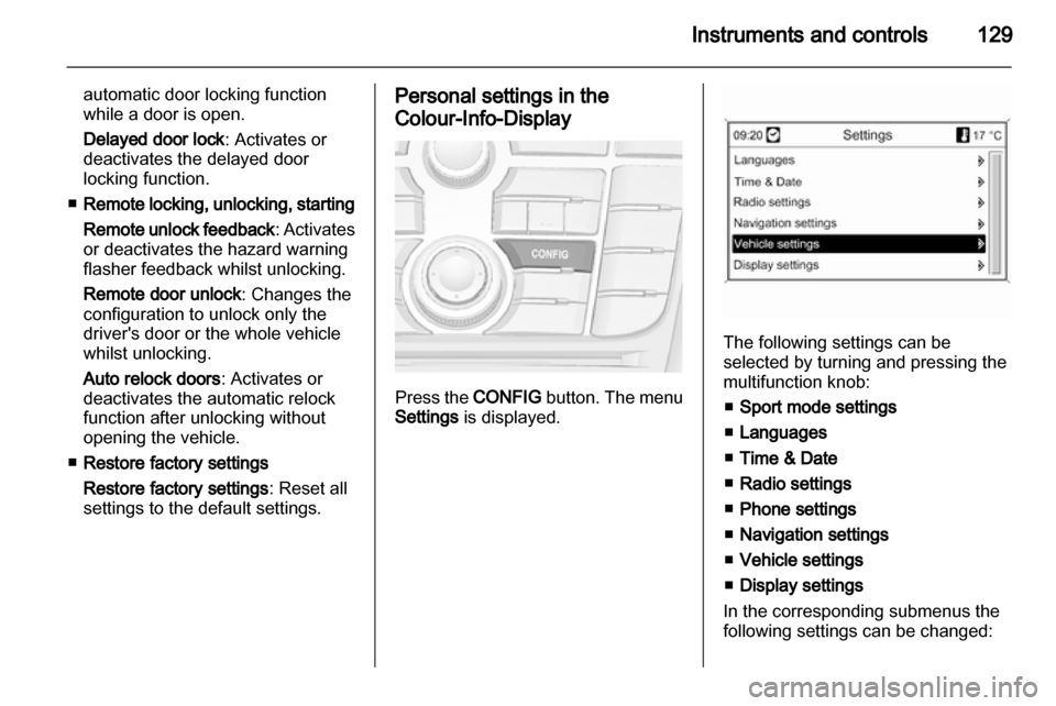 VAUXHALL ASTRA J 2013.5  Owners Manual 