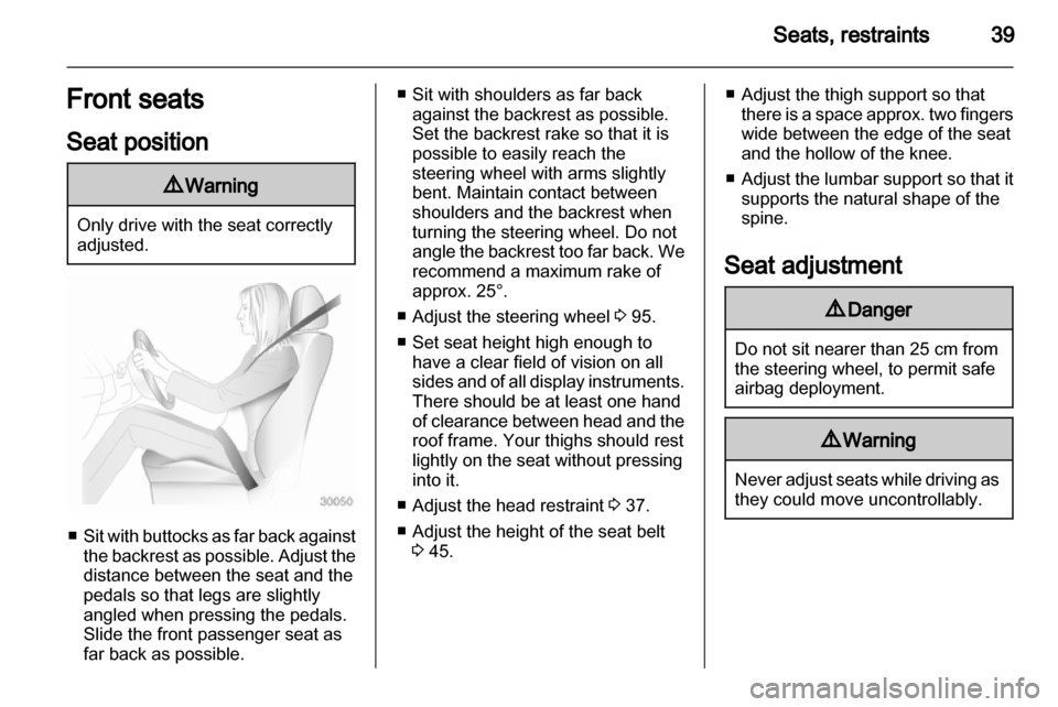 VAUXHALL ASTRA J 2013.5  Owners Manual 