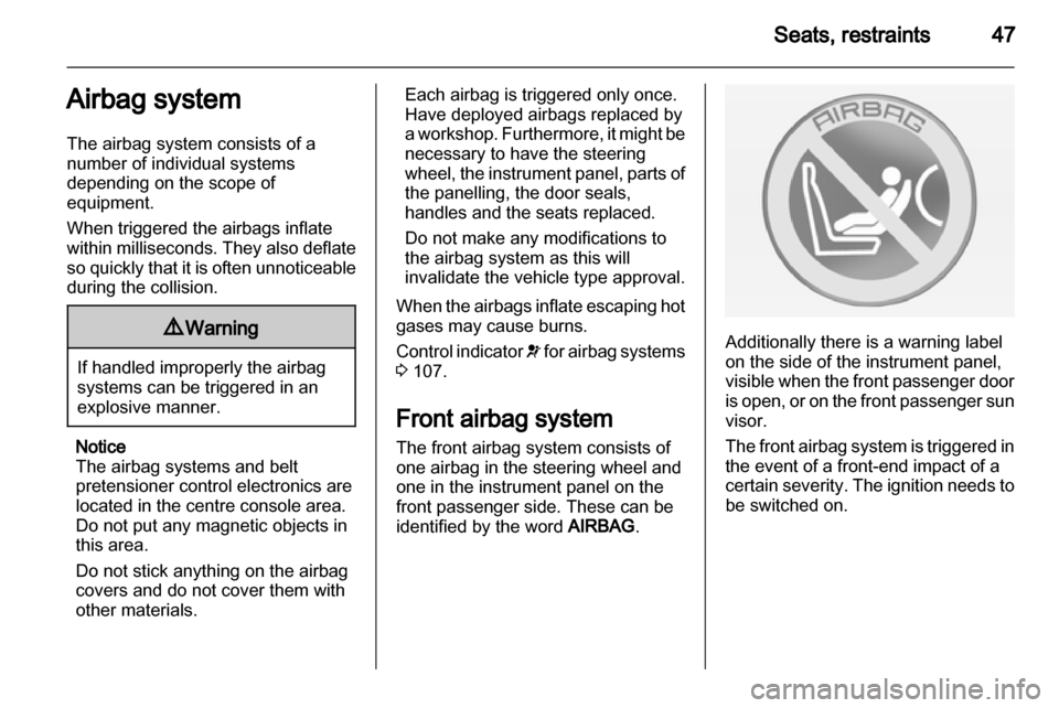 VAUXHALL ASTRA J 2013.5  Owners Manual 