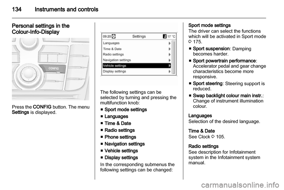 VAUXHALL ASTRA J 2013.75  Owners Manual 