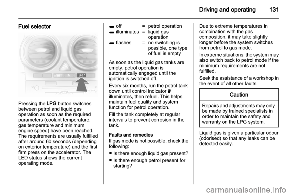 VAUXHALL CORSA 2012.5  Owners Manual 
