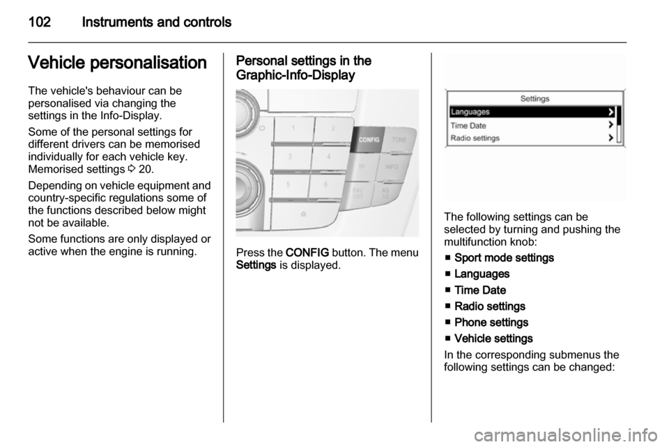 VAUXHALL INSIGNIA 2012  Owners Manual 