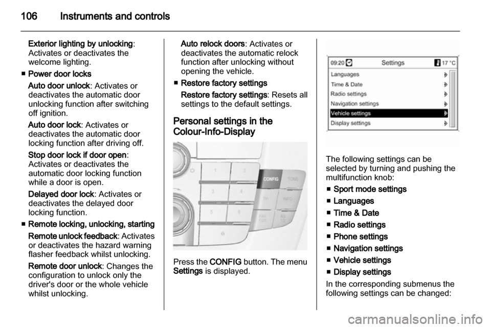 VAUXHALL INSIGNIA 2012.5  Owners Manual 
