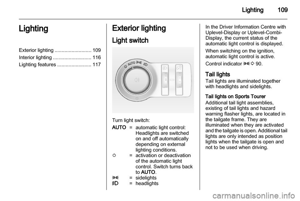 VAUXHALL INSIGNIA 2012.5  Owners Manual 