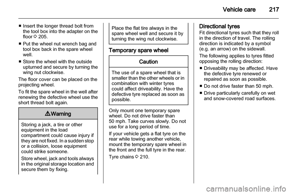 VAUXHALL INSIGNIA 2012.5  Owners Manual 